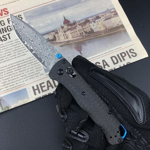 HUAAO EDC Pocket Knife with 3'' Damascus Blade Carbon Fiber Handle, Damascus Folding Knife with Thumb Stud Pocketclip in Kuwait