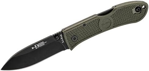 سكين جيب KA-BAR Dozier 3 بوصات نقطة إسقاط D2 شفرة من الفولاذ المقاوم للصدأ مقبض Zytel أوراق الشجر باللون الأخضر in Kuwait