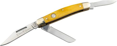 Boker Large Stockman 4 Inch Pocket Knife, Smooth Yellow Bone, Traditional Series 2.0, Made in Germany in Saudi Arabia