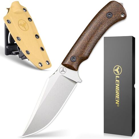 Spark Fixed Blade Knife with Sheath, Micarita Handle, Full Tang Outdoor Hunting Camping Survival Knife (Dual-Color Micarita Handle) in Saudi Arabia
