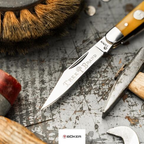 Boker Large Stockman 4 Inch Pocket Knife, Smooth Yellow Bone, Traditional Series 2.0, Made in Germany in Saudi Arabia