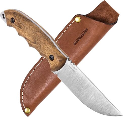 BPSKNIVES HK4 CSH - Fixed-Blade Carbon Steel Knife - Camping Full-Tang Knife with Leather Sheath - Survival Tactical Knife - Handmade Camp Knives - Utility Knives with Wood Handle in Saudi Arabia