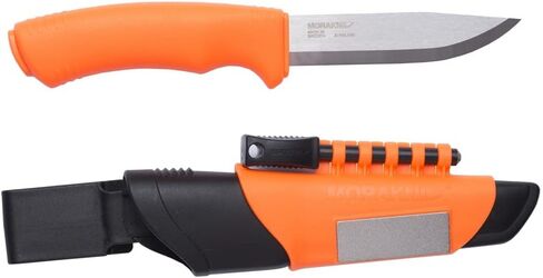 Morakniv Bushcraft Stainless Steel 4.3-Inch Fixed-Blade Survival Knife with Fire Starter and Sharpener in Saudi Arabia