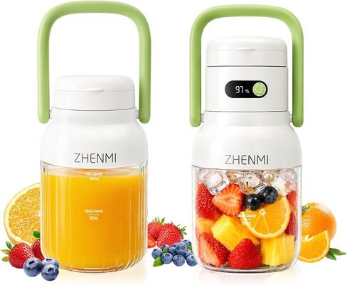 Portable Blender for Smoothies & Shakes, 34oz Rechargeable Personal Mixer with 12 Stainless Steel Blades for Ice Crushing, Cordless Travel Design, LED Display, BPA-Free, Dishwasher Safe in Saudi Arabia