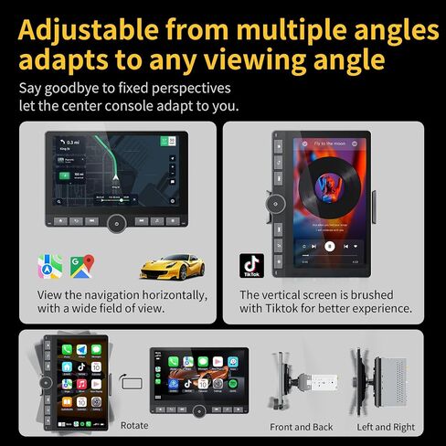 Haudio 10.1 Inch Single Din Car Stereo,Wireless Apple Carplay Android Auto,Android Car Stereo 2G+64G, Built-in GPS/Wi-Fi/Mirror Link, Includes Backup Camera in Saudi Arabia