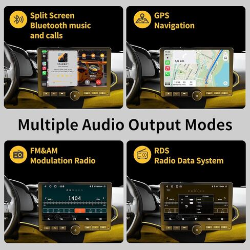Haudio 10.1 Inch Single Din Car Stereo,Wireless Apple Carplay Android Auto,Android Car Stereo 2G+64G, Built-in GPS/Wi-Fi/Mirror Link, Includes Backup Camera in Saudi Arabia
