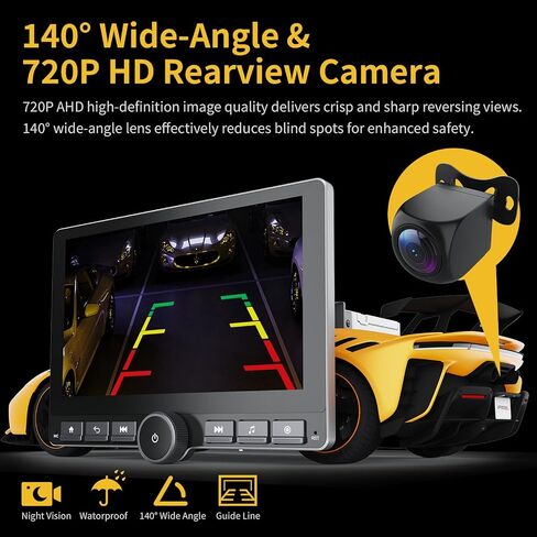 Haudio 10.1 Inch Single Din Car Stereo,Wireless Apple Carplay Android Auto,Android Car Stereo 2G+64G, Built-in GPS/Wi-Fi/Mirror Link, Includes Backup Camera in Saudi Arabia
