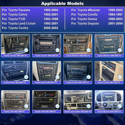 5GWifi ترقية راديو السيارة لتويوتا تاكوما 1995-2004، 4Runner 1998-2002، كامري 1992-2001، تندرا 2000-2002، سيينا T100 كورولا 7 بوصة تعمل باللمس ستيريو، CarPlay Android Auto Bluetooth GPS FM Camera in Kuwait