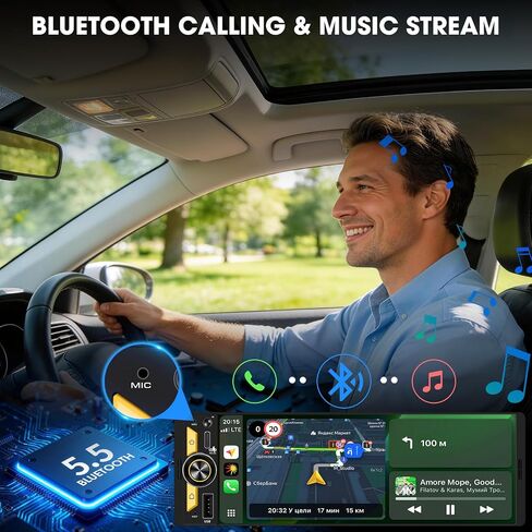 Single Din CarPlay Multimedia Receiver: 6.5" Wireless Android Auto Stereo in Kuwait