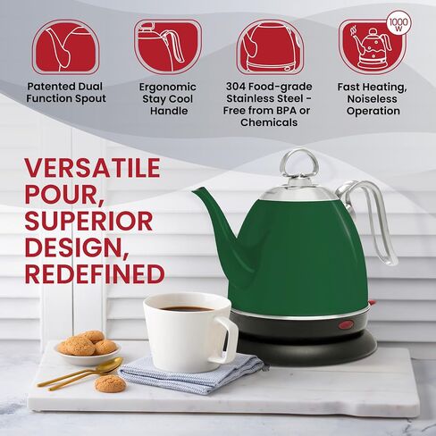 Chantal Mia Electric Kettle, 32 oz (Forest Green) in Kuwait