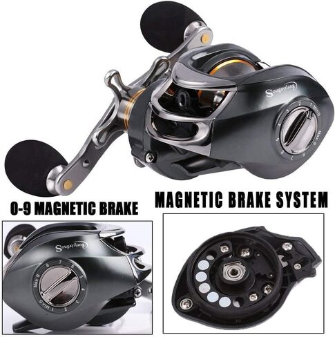 Sougayilang Baitcasting Fishing Reel, 11+1 Shielded Bearings, 18LB Carbon Fibre Drag, 7.0:1 Baitcsters,Magnetic Brake System Fishing Reel in Saudi Arabia