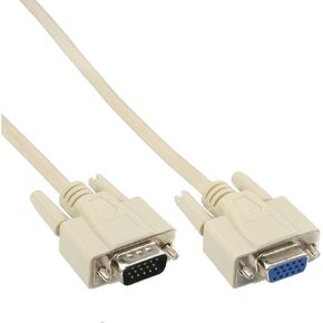 InLine 17737 VGA Cable Beige 1 m VGA (D-Sub); VGA (D-Sub); VGA Cable (1 m, VGA (D-Sub); VGA (D-Sub), Beige, Male/Female) in Saudi Arabia