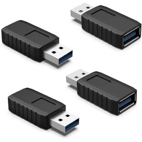 ELUTENG USB مقرنة ذكر إلى أنثى 4 حزم USB 3.0 نوع A محول Superspeed 5Gbps USB منفذ تمديد موصل جسر متوافق مع الكمبيوتر المحمول طابعة القرص الصلب الكاميرا in Kuwait