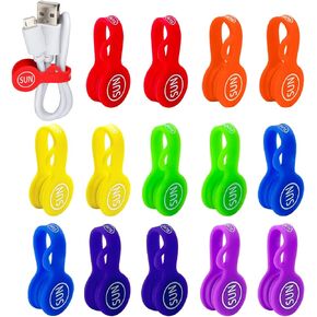 Cable Cord Organizer Magnetic Cord Organizers Twist Ties Magnet Clips Cord Wrap Keeper For Charging Cord Headphone Cord Holder Silicone Cable Strap Appliance Fridge Bookmark Whiteboard Keychain 14PACK in Kuwait