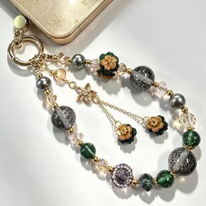 Vintage Flower Beaded Phone Wrist Strap, Short Wristlet Lanyard in Saudi Arabia