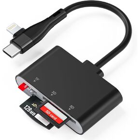 XD Card Reader, 3 in 1 SD/TF/XD Card Adapter, USB-C & Lightning in Saudi Arabia