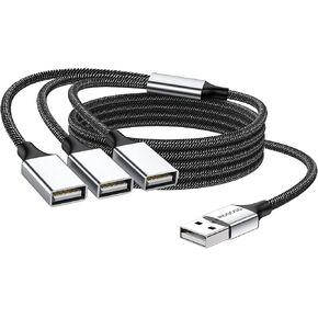 MOGOOD USB Splitter Cable 1 in 3 Out Type A 1 Male to 3 Female USB 2.0 Cord in Kuwait