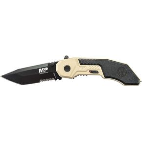 Smith & Wesson M&P SWMP3BSD 7.1in S.S. Assisted Folding Knife with 2.8in Serrated Tanto Blade and Aluminum Handle for Outdoor, Tactical, Survival and EDC in Saudi Arabia