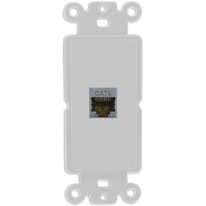 RiteAV - Shielded Cat6 Port Wall Plate Decorative (Rocker) White in Saudi Arabia