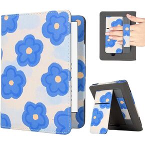 Case for 6 Inch Kindle 2024 & Kindle 2022 (11th Generation) - Premium PU Leather Foldable Stand Cover with Hand Strap & Auto Wake/Sleep, Slim Protective Case for Kindle 11th Gen, Cute Flowers in Saudi Arabia