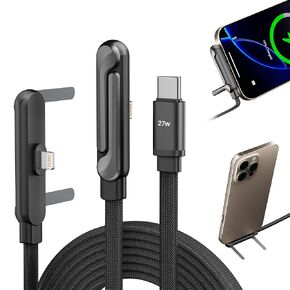 Lightning Cable with Built-in Stand, 90 Degree Sideways iPhone Charger Cord in Kuwait