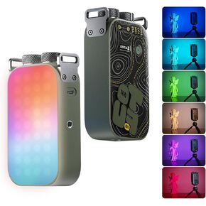 PHOTOOLEX TOFU-BRO RGB LED Video Light, Palm-Sized 7500mAh 12W Portable Cold Shoe Panel Camera Light, 2500-9900K, CRI TLCI 96+, 21 Effects, for Content Creator, Macro Photography, Product, Outdoors in Kuwait