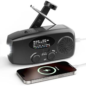 iRonsnow Weather Emergency Solar Hand Crank Radio, 2000mAh NOAA AM/FM in Kuwait