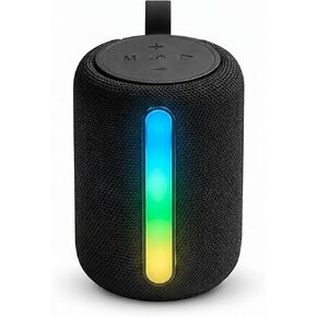 Bluetooth Speaker with RGB LED Light, Deep Bass Sound, Portable Loud Wireless Speaker for Home, Travel, Outdoor & Party (Black) in Saudi Arabia