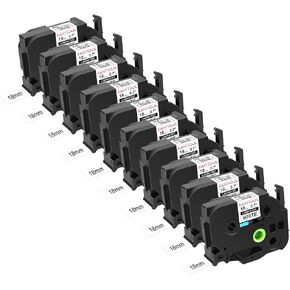 10 Pack Compatible with P-Touch TZe-251 24mm 0.94 Black on White in Kuwait