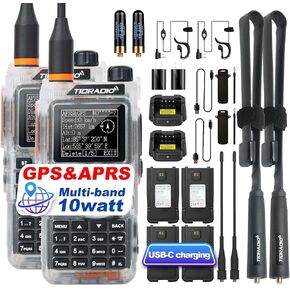 TIDRADIO TD-H9 10W Outdoor Emergency Ham Radio–GPS Tracking+APRS Sharing, APP Programming,Bluetooth Earpiece&Mic Pairing, Spectrum Analysis, Message Text,AM Airband&NOAA Alerts,Repeater Import (2Pack) in Saudi Arabia