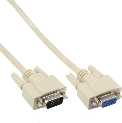 InLine 17737 VGA Cable Beige 1 m VGA (D-Sub); VGA (D-Sub); VGA Cable (1 m, VGA (D-Sub); VGA (D-Sub), Beige, Male/Female) in Saudi Arabia