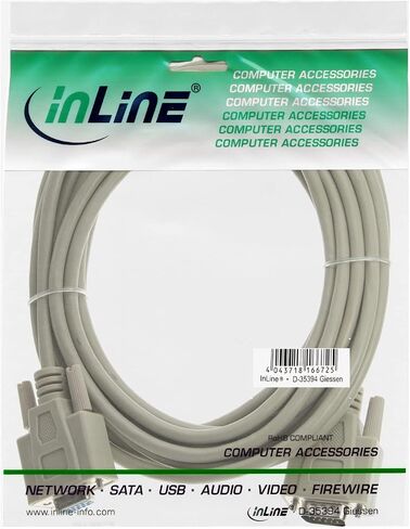 InLine 17737 VGA Cable Beige 1 m VGA (D-Sub); VGA (D-Sub); VGA Cable (1 m, VGA (D-Sub); VGA (D-Sub), Beige, Male/Female) in Saudi Arabia