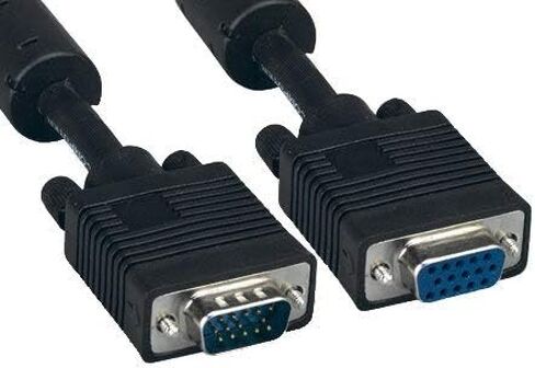 Kentek 75 Feet FT Super VGA SVGA HD15 15 Pin Video Extension Cable Male to Female M/F Cord 28 AWG EMI Filter Ferrite Mini-Coax Twisted Pairs Molded for PC TV Monitor Black in Saudi Arabia