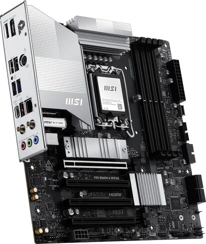 MSI PRO B860M-A WIFI6E Motherboard, mATX - Supports Intel Core Ultra Processors (Series 2), LGA 1851-12 DRPS, DDR5 Memory Boost (8800+ MT/s OC), PCIe 5.0 x16 & 4.0 x16, M.2 Gen5, Wi-Fi 7, 5G LAN in Saudi Arabia