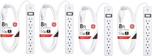 GE Power Strip, 6 Outlet Extender, 8 Ft Long Extension Cord in Saudi Arabia