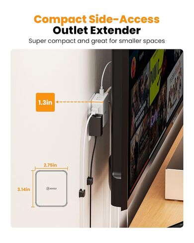 Flat Outlet Extender with 4AC Side Outlet,Multi Plug with 20W USB C in Saudi Arabia