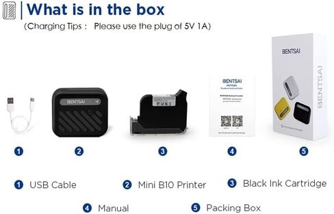 BENTSAI B10 Mini Handheld Printer Portable Printer Mini Inkjet Printer Wirless WiFi Printer with iOS/Android APP for DIY Printing Tshirt Printing QR Code Date Picture Printing (Yellow) in Saudi Arabia