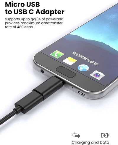 USB C to Micro USB Adapter, 10Pcs Type C Female to Micro USB Male Converter in Kuwait