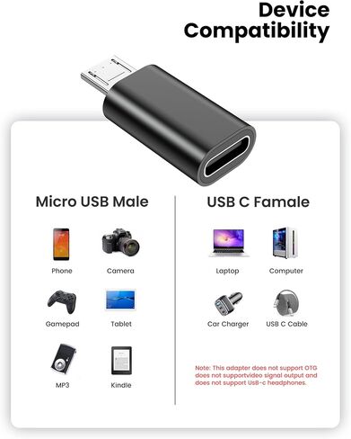 USB C to Micro USB Adapter, 10Pcs Type C Female to Micro USB Male Converter in Kuwait