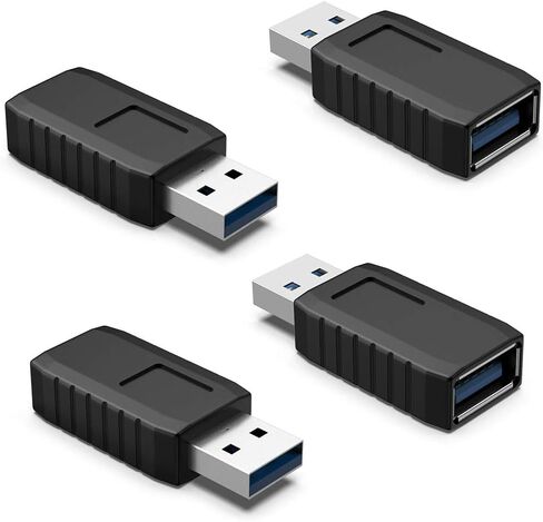 ELUTENG USB مقرنة ذكر إلى أنثى 4 حزم USB 3.0 نوع A محول Superspeed 5Gbps USB منفذ تمديد موصل جسر متوافق مع الكمبيوتر المحمول طابعة القرص الصلب الكاميرا in Kuwait