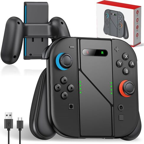 Svetaecho Comfort Charger Grip Compatible with Nintendo Switch 2 Joy Con Only, Ergonomic Hand Charging Grip for Joycon 2 with USB C Fast-Charging Cable in Kuwait
