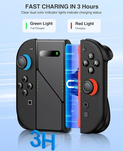 Svetaecho Comfort Charger Grip Compatible with Nintendo Switch 2 Joy Con Only, Ergonomic Hand Charging Grip for Joycon 2 with USB C Fast-Charging Cable in Kuwait
