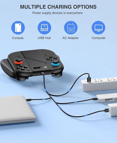 Svetaecho Comfort Charger Grip Compatible with Nintendo Switch 2 Joy Con Only, Ergonomic Hand Charging Grip for Joycon 2 with USB C Fast-Charging Cable in Kuwait