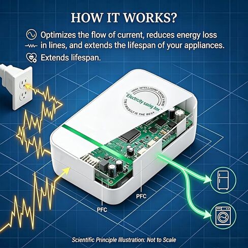 New Universal Energy-Saving Box, Reduce Electricity Bills, Plug-and-Play, Power Factor Corrector for Home and Office Use (2Pcs) in Saudi Arabia