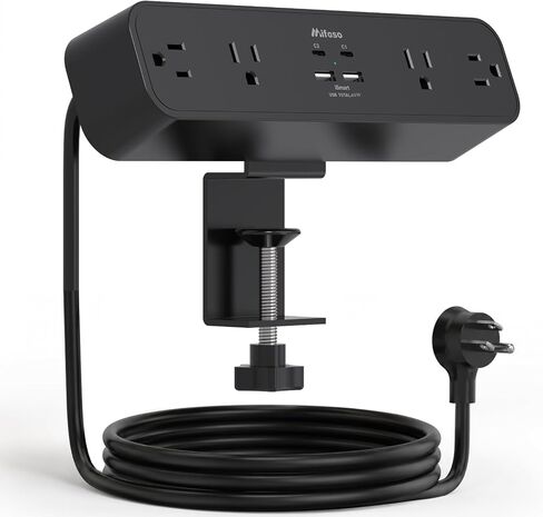 Mifaso PD65W قطاع الطاقة بمشبك المكتب، 1080J واقي التيار، 2 USB C in Kuwait