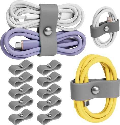 10pcs Earbuds Cord Organizer Silicone Keeper Cable Ties USB Charge Holder in Kuwait