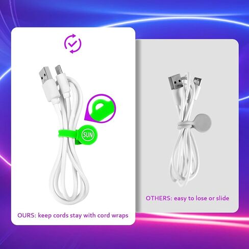 Cable Cord Organizer Magnetic Cord Organizers Twist Ties Magnet Clips Cord Wrap Keeper For Charging Cord Headphone Cord Holder Silicone Cable Strap Appliance Fridge Bookmark Whiteboard Keychain 14PACK in Kuwait