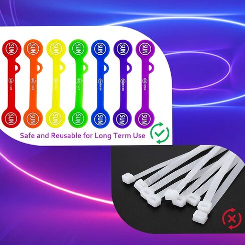 Cable Cord Organizer Magnetic Cord Organizers Twist Ties Magnet Clips Cord Wrap Keeper For Charging Cord Headphone Cord Holder Silicone Cable Strap Appliance Fridge Bookmark Whiteboard Keychain 14PACK in Kuwait