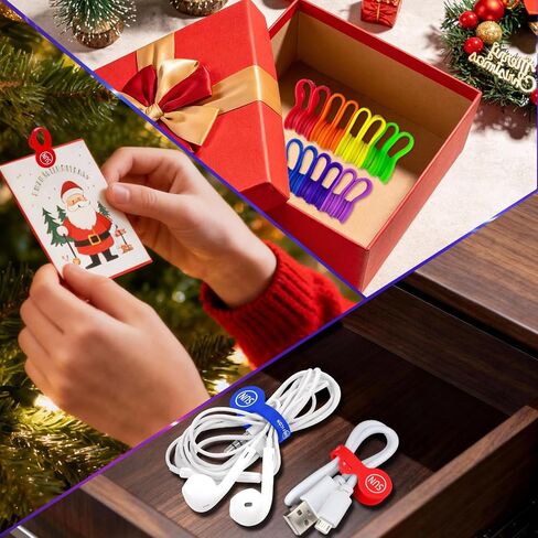 Cable Cord Organizer Magnetic Cord Organizers Twist Ties Magnet Clips Cord Wrap Keeper For Charging Cord Headphone Cord Holder Silicone Cable Strap Appliance Fridge Bookmark Whiteboard Keychain 14PACK in Kuwait