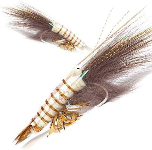 Ultra Realistic Shrimp Flies, Saltwater Fly Fishing Lures for Tarpon, Bonefish, Redfish, Snook (Brown, 6#) in Saudi Arabia